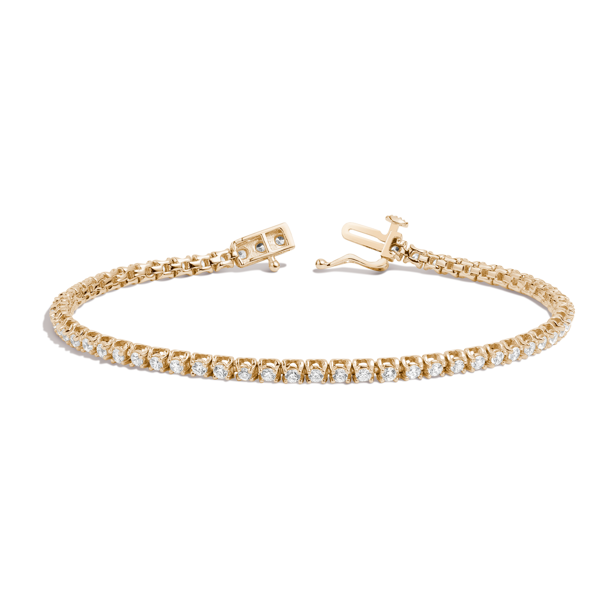 Dazzling Diamond Tennis Bracelet 14K 18K Yellow Gold 6.5in 7in 7.5in Small Medium Large First
