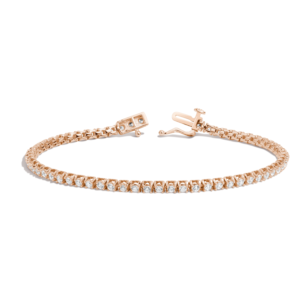 Dazzling Diamond Tennis Bracelet 14K 18K Rose Gold 6.5in 7in 7.5in Small Medium Large First