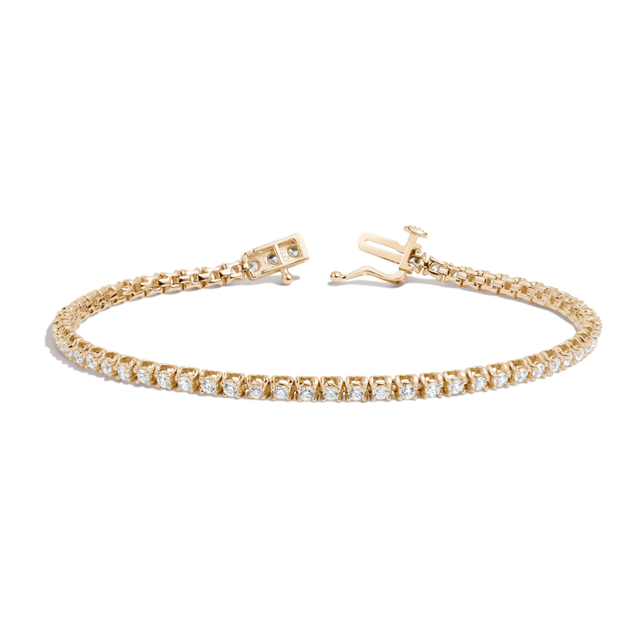 Dazzling Diamond Tennis Bracelet 14K 18K Yellow Gold 6.5in 7in 7.5in Small Medium Large First