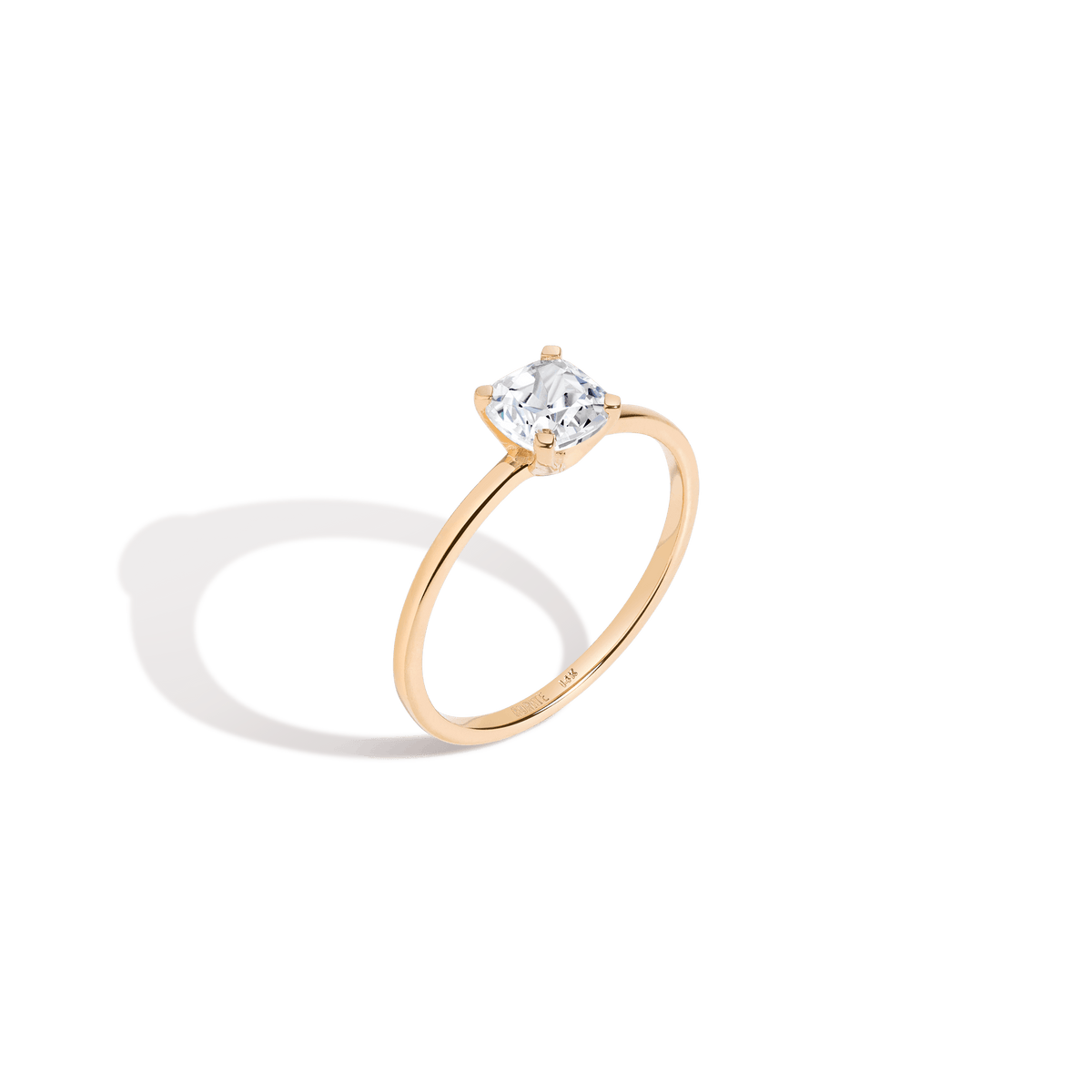 Cushion Cut Solitaire Diamond Ring 14K 18K Platinum Yellow Gold Lab-grown Natural First