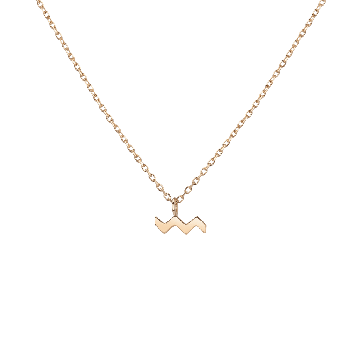 Zodiac Necklace Aquarius Gold Vermeil 14K 18K Yellow Gold