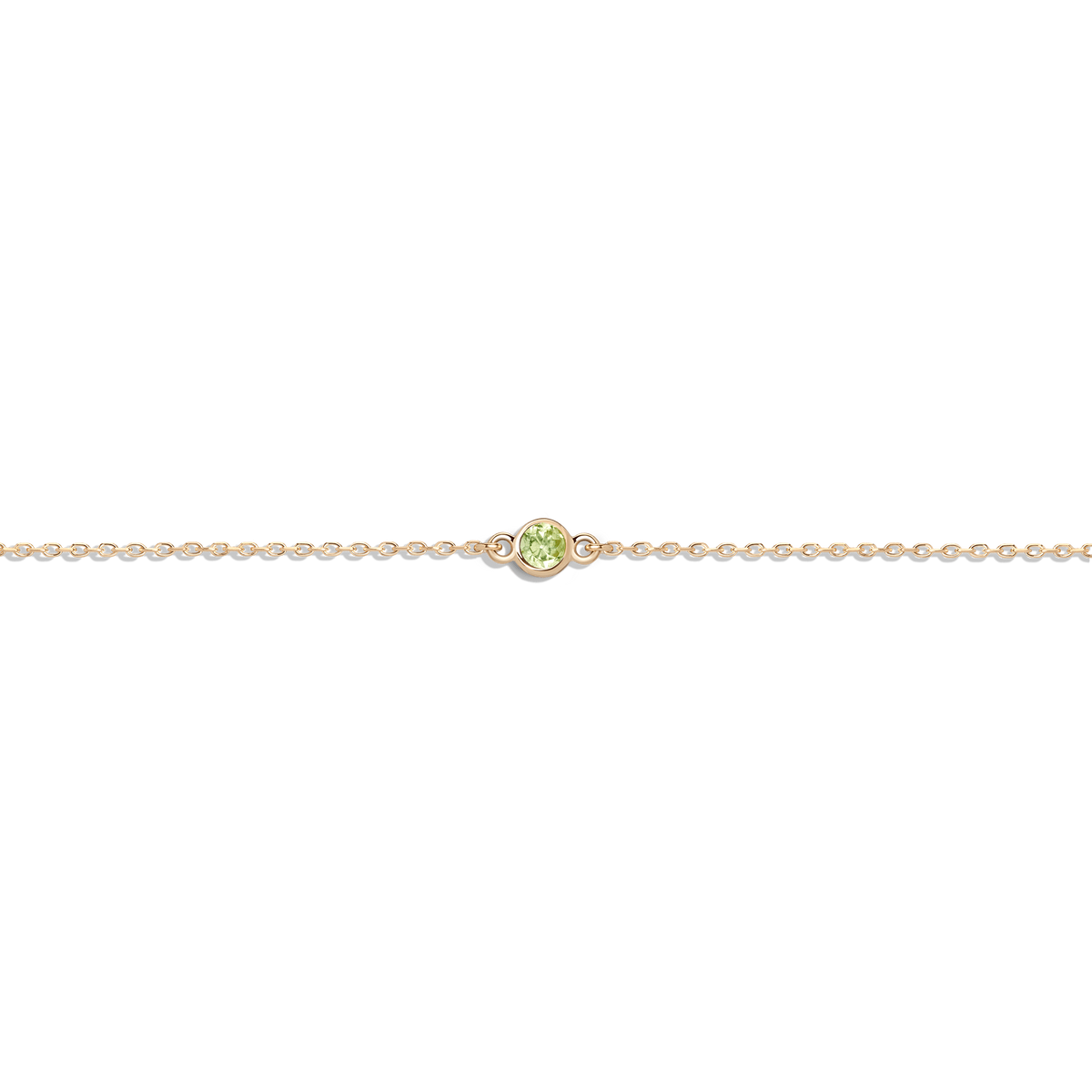 Birthstone Bracelet Peridot - Aug 14K 18K Yellow Gold