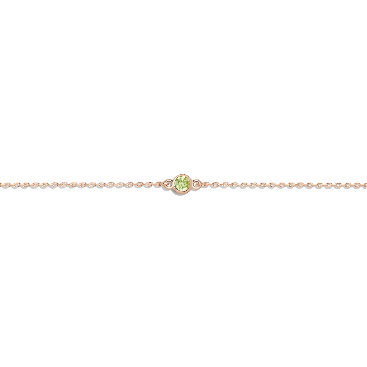 Birthstone Bracelet Peridot - Aug 14K 18K Rose Gold