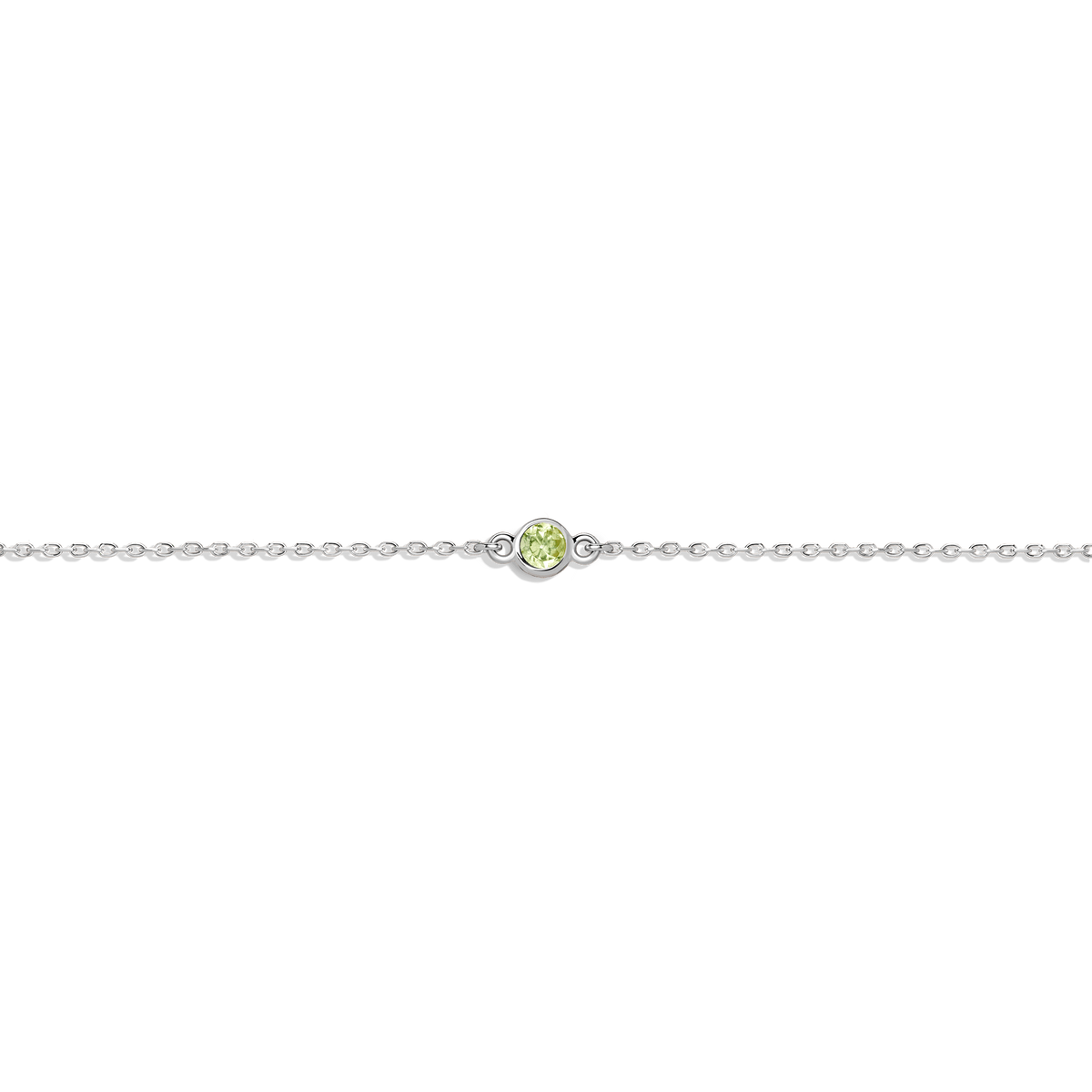 Birthstone Bracelet Peridot - Aug 14K 18K White Gold
