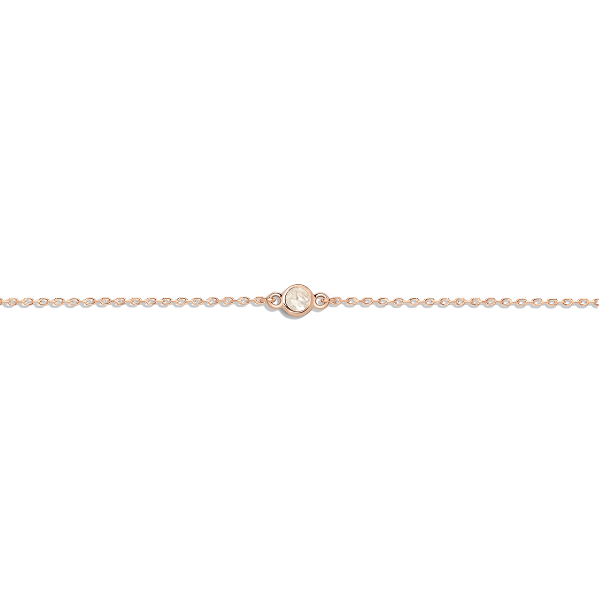 Birthstone Bracelet Moonstone - Jun 14K 18K Rose Gold