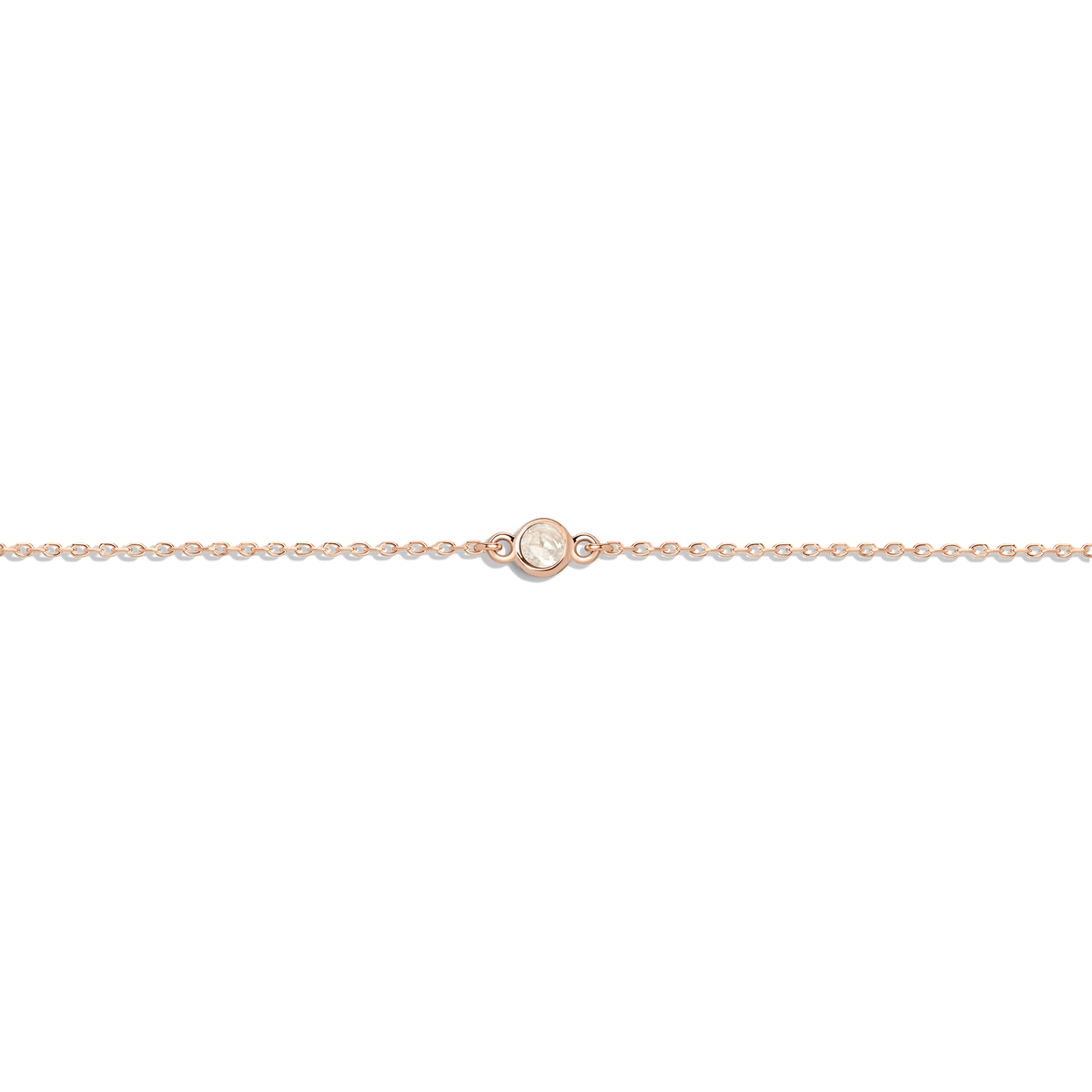 Birthstone Anklet Moonstone - Jun 14K 18K Rose Gold First