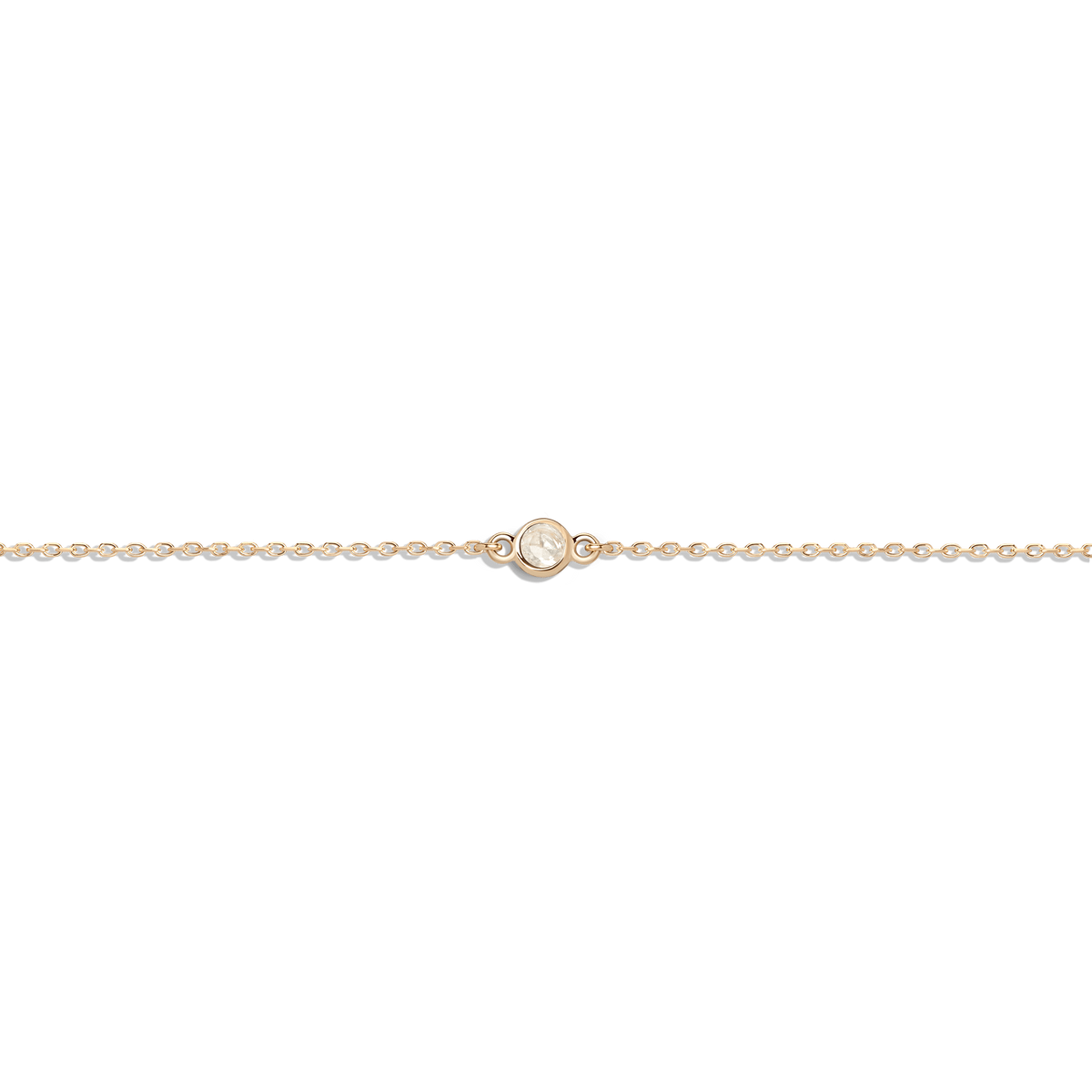 Birthstone Anklet Moonstone - Jun 14K 18K Yellow Gold First