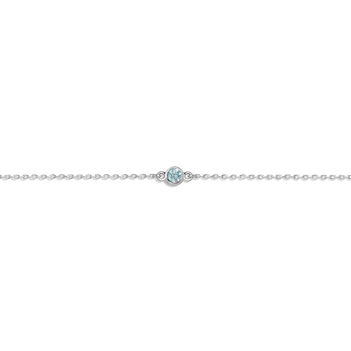 Birthstone Bracelet Aquamarine - Mar 14K 18K White Gold