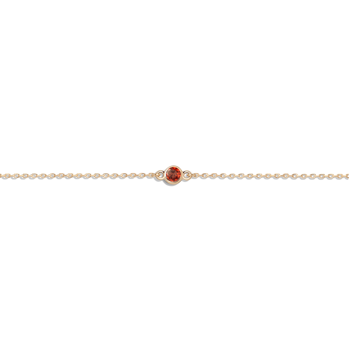 Birthstone Bracelet Garnet - Jan 14K 18K Yellow Gold