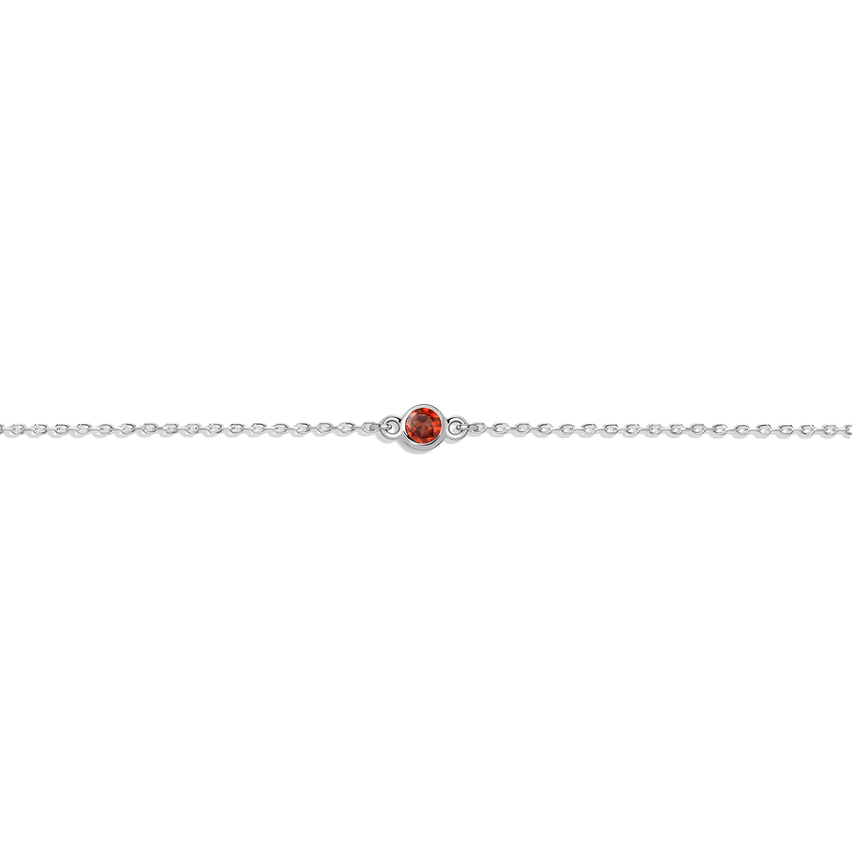 Birthstone Anklet Garnet - Jan 14K 18K White Gold