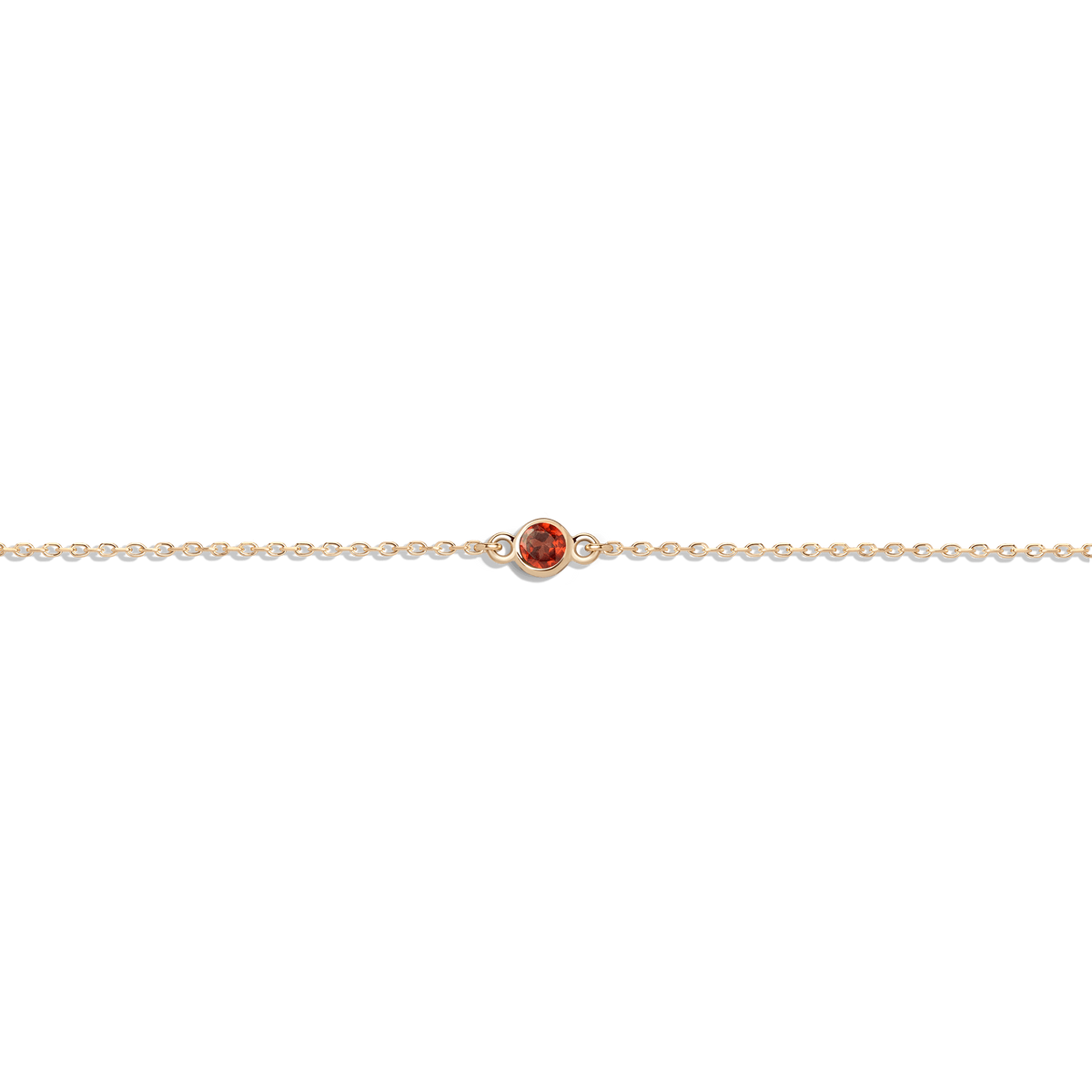 Birthstone Anklet Garnet - Jan 14K 18K Yellow Gold