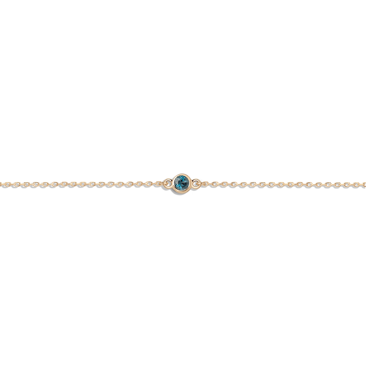 Birthstone Bracelet London Blue Topaz - Dec 14K 18K Yellow Gold