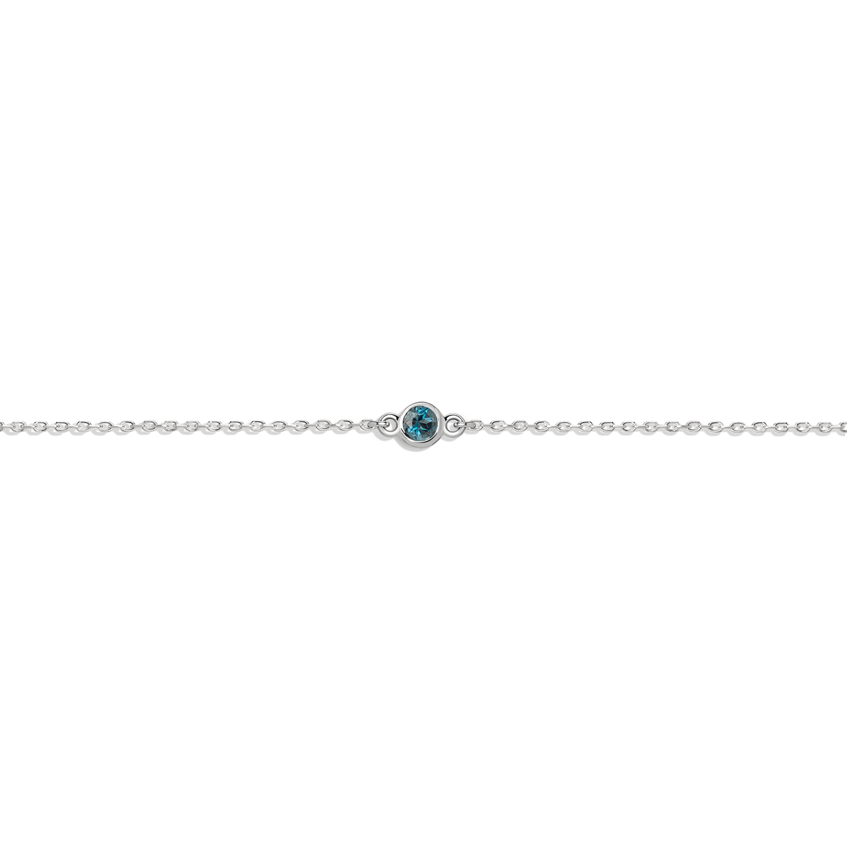 Birthstone Bracelet London Blue Topaz - Dec 14K 18K White Gold