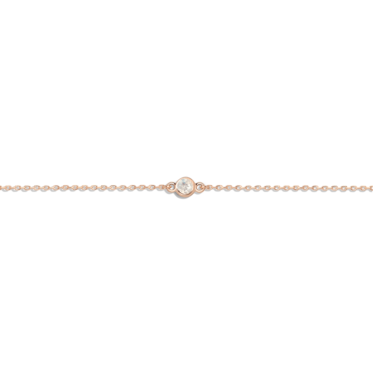 Birthstone Bracelet White Topaz - Apr 14K 18K Rose Gold