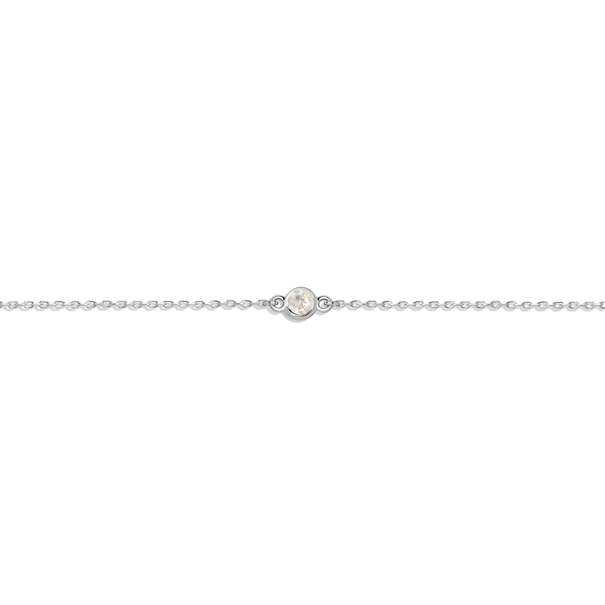 Birthstone Bracelet White Topaz - Apr 14K 18K White Gold