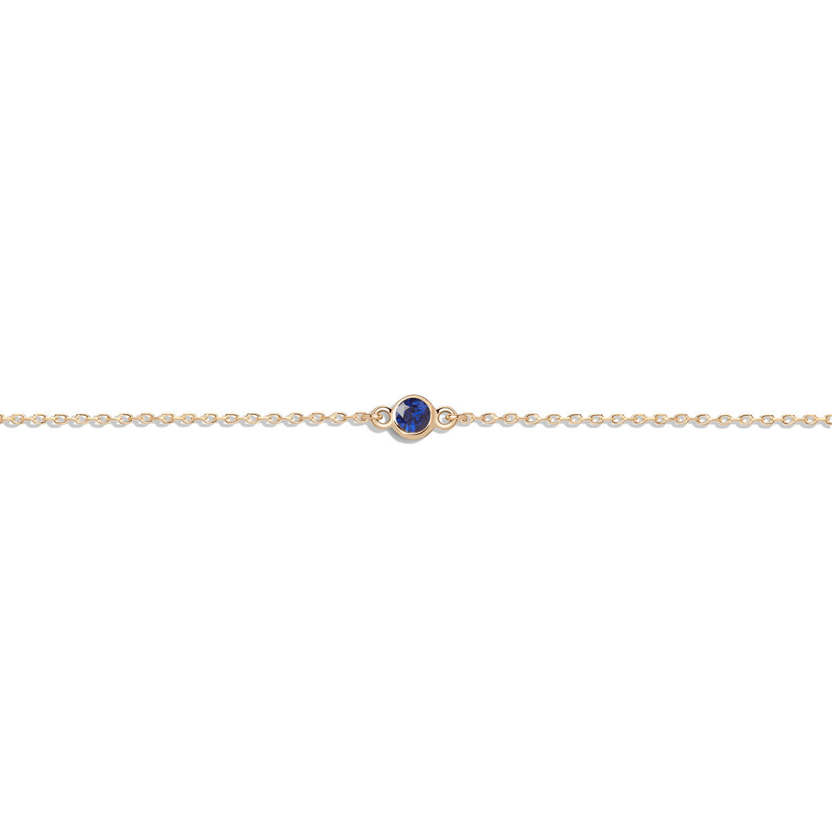 Birthstone Bracelet Blue Sapphire - Sep 14K 18K Yellow Gold