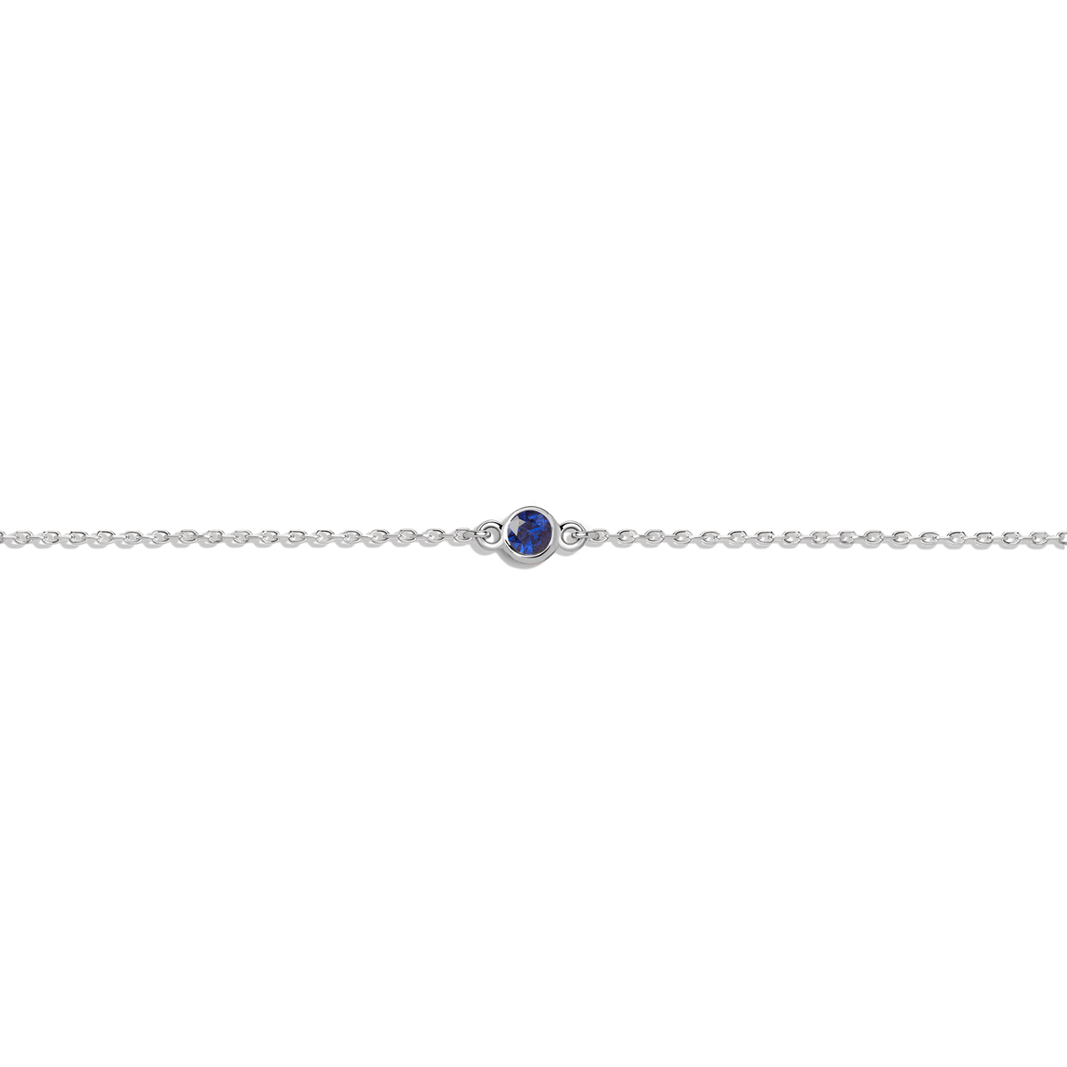 Birthstone Bracelet Blue Sapphire - Sep 14K 18K White Gold