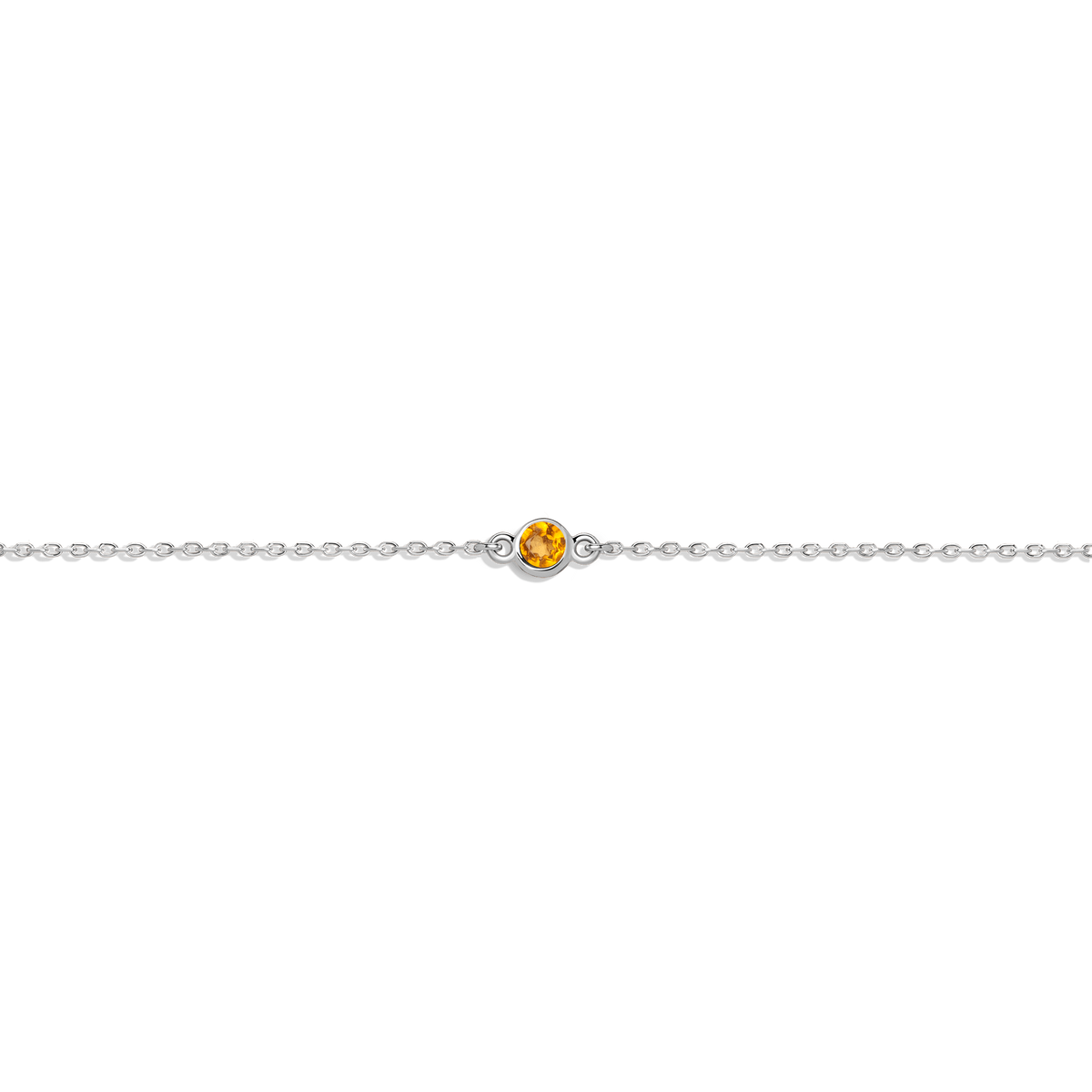Birthstone Bracelet Citrine - Nov 14K 18K White Gold