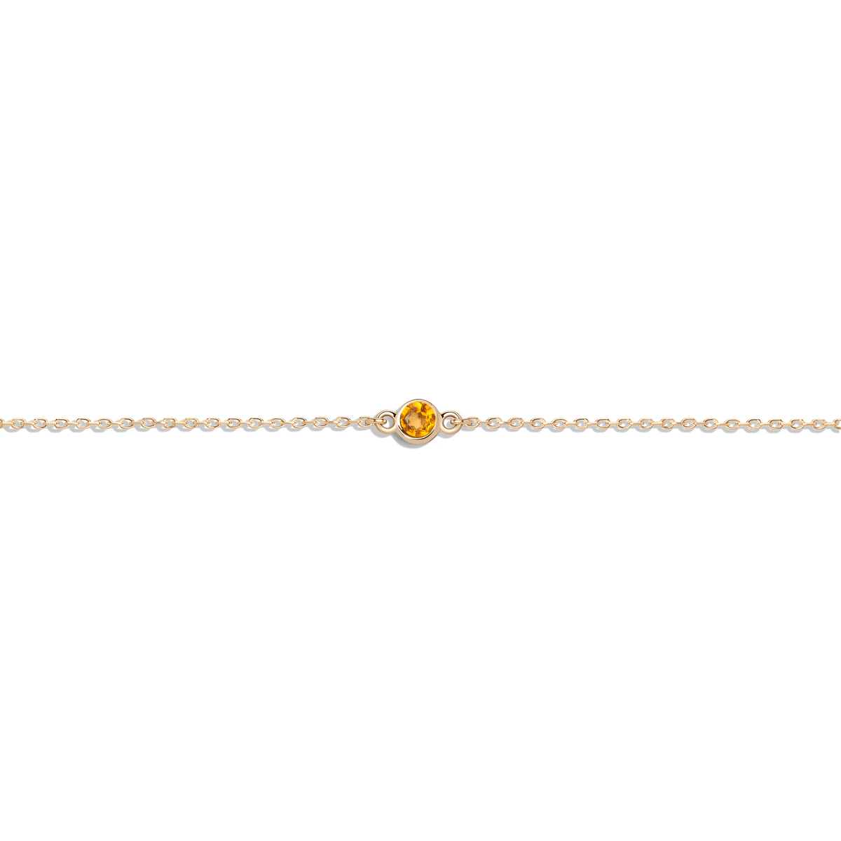 Birthstone Anklet Citrine - Nov 14K 18K Yellow Gold