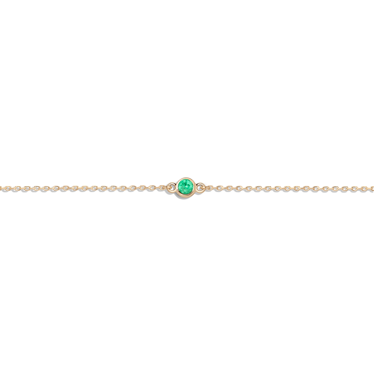 Birthstone Bracelet Emerald - May 14K 18K Yellow Gold