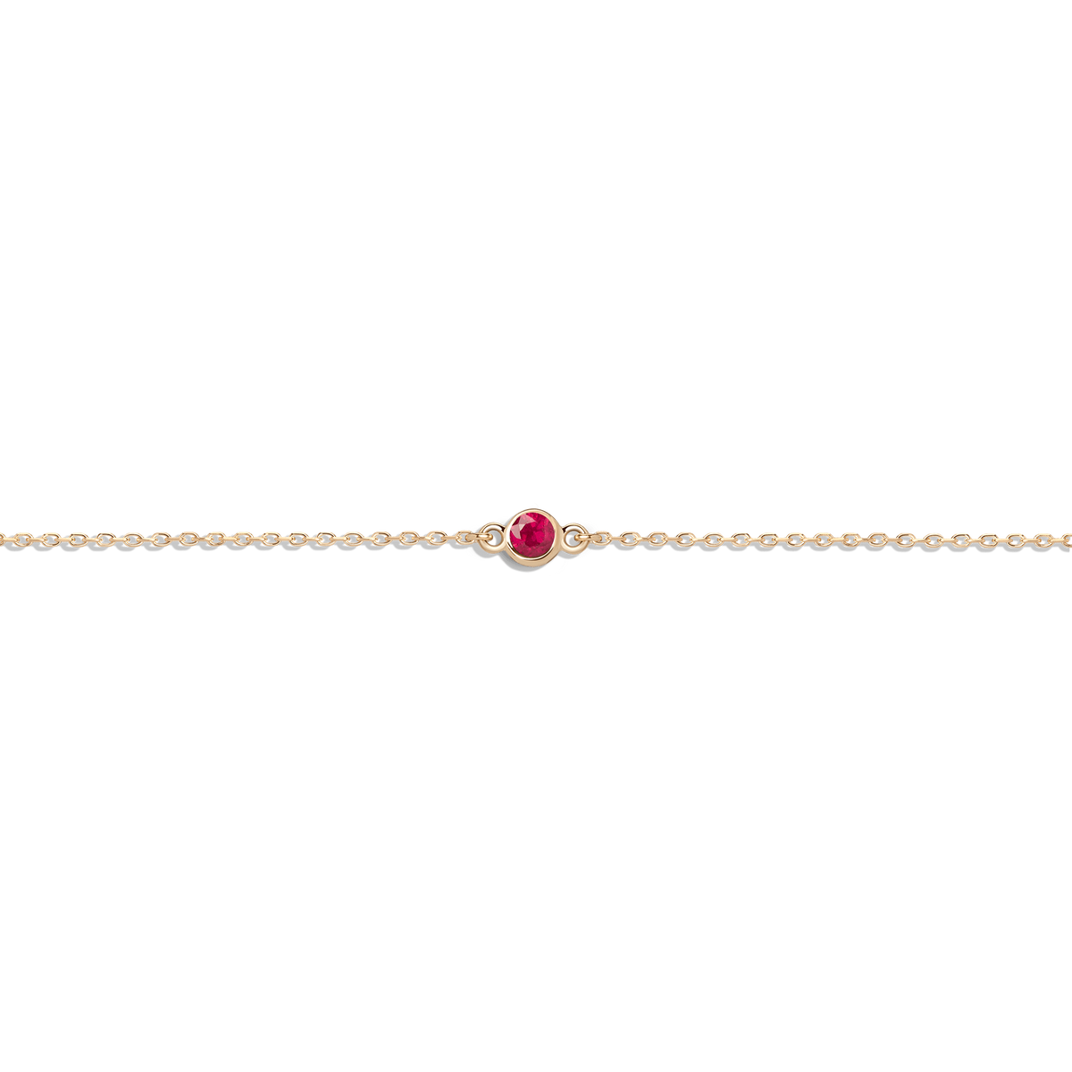 Birthstone Bracelet Ruby - Jul 14K 18K Yellow Gold First