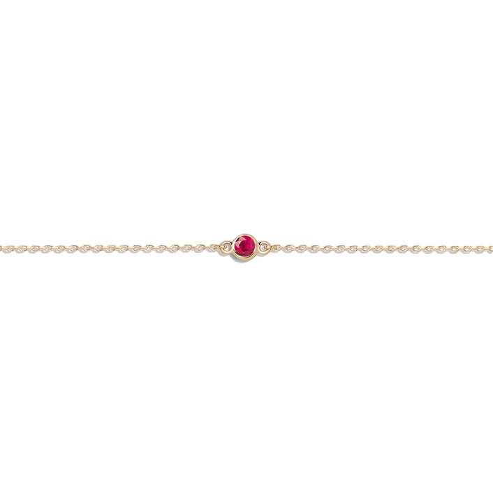 Birthstone Bracelet Ruby - Jul 14K 18K Yellow Gold First