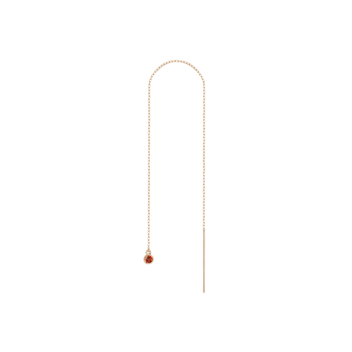 Birthstone Threader Garnet - Jan 14K 18K Yellow Gold