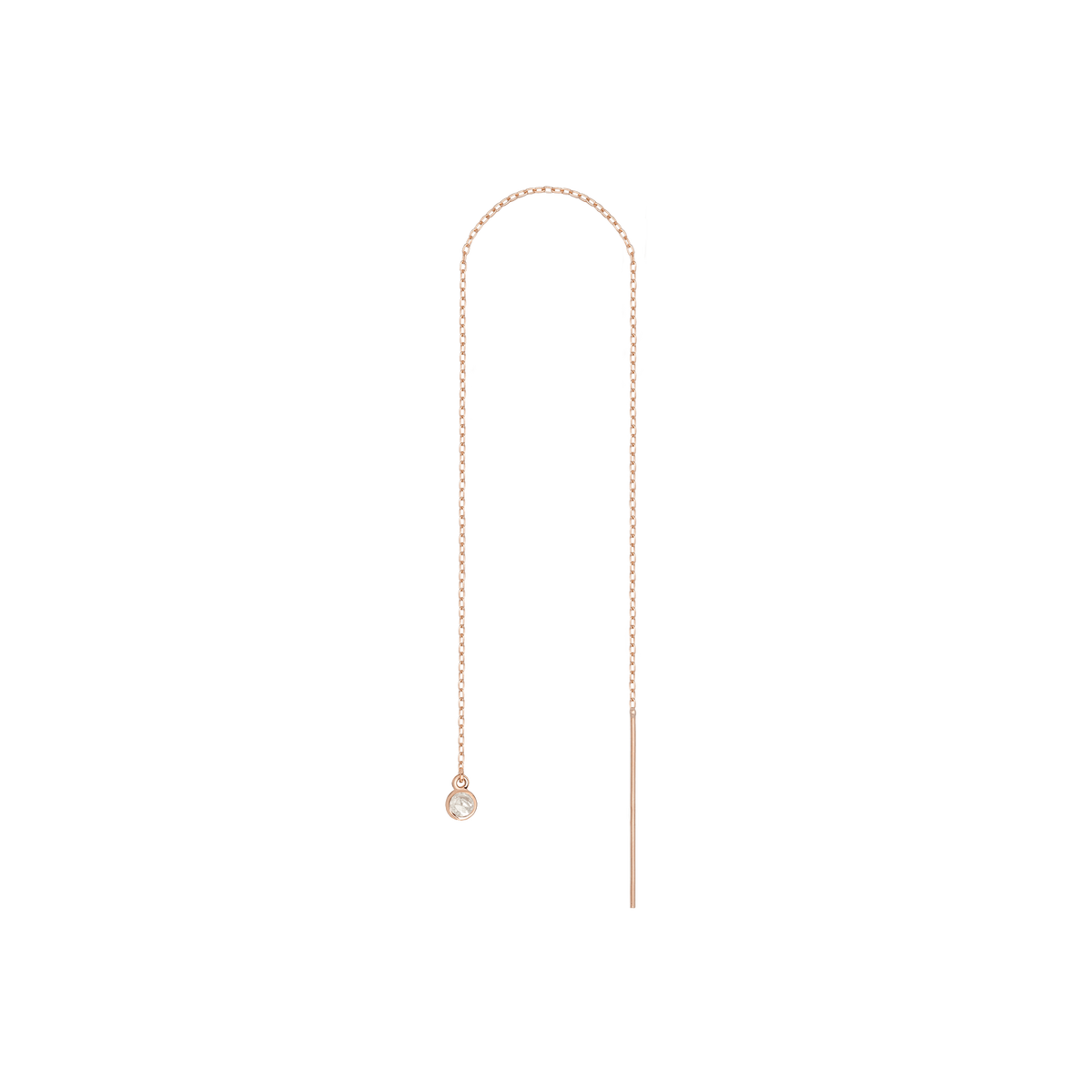 Birthstone Threader Moonstone - Jun 14K 18K Rose Gold