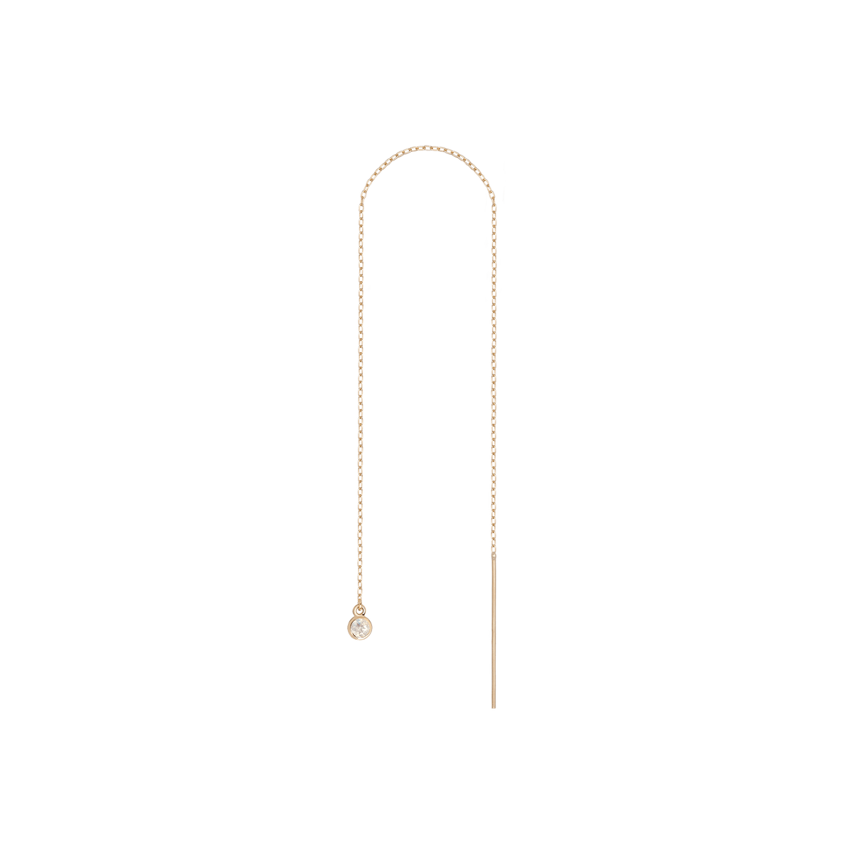 Birthstone Threader White Topaz - Apr 14K 18K Yellow Gold