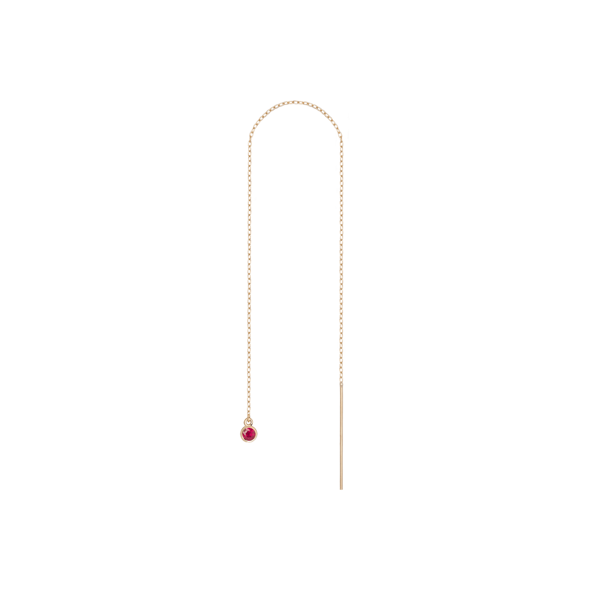 Birthstone Threader Ruby - Jul 14K 18K Yellow Gold