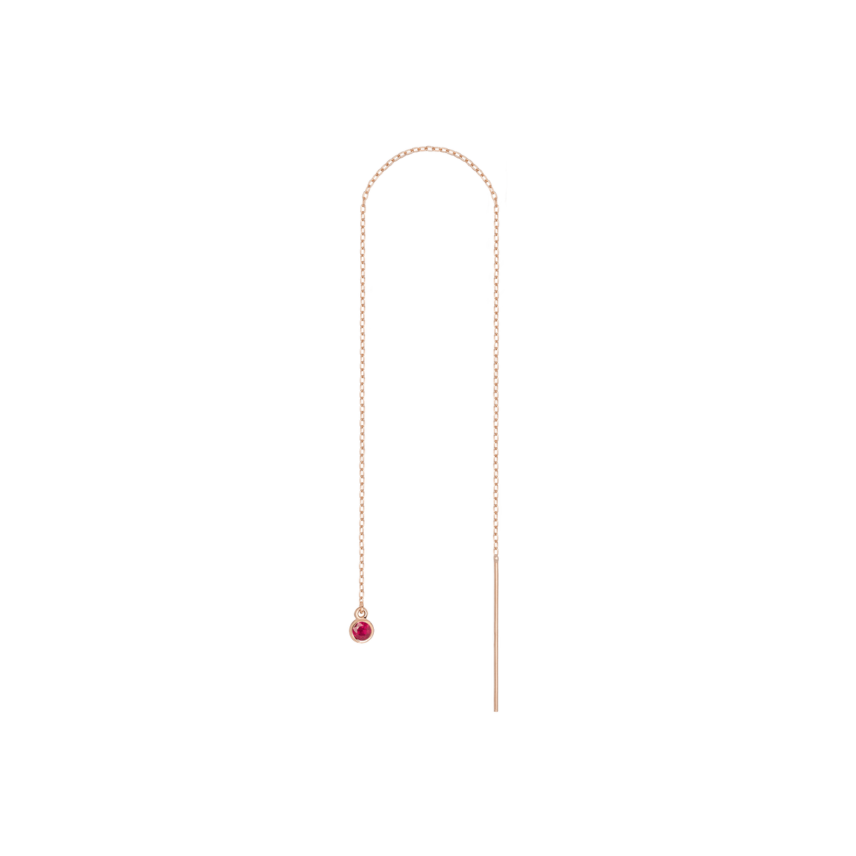 Birthstone Threader Ruby - Jul 14K 18K Rose Gold
