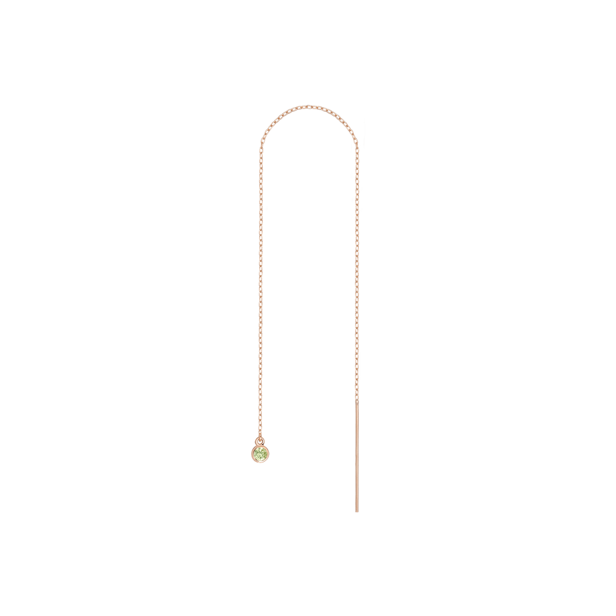 Birthstone Threader Peridot - Aug 14K 18K Rose Gold