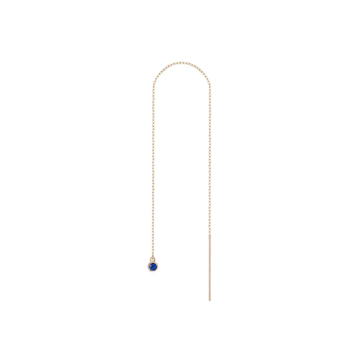 Birthstone Threader Blue Sapphire - Sep 14K 18K Yellow Gold