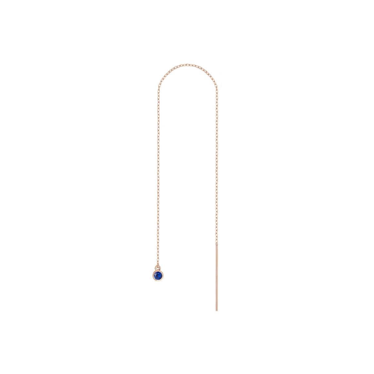 Birthstone Threader Blue Sapphire - Sep 14K 18K Rose Gold