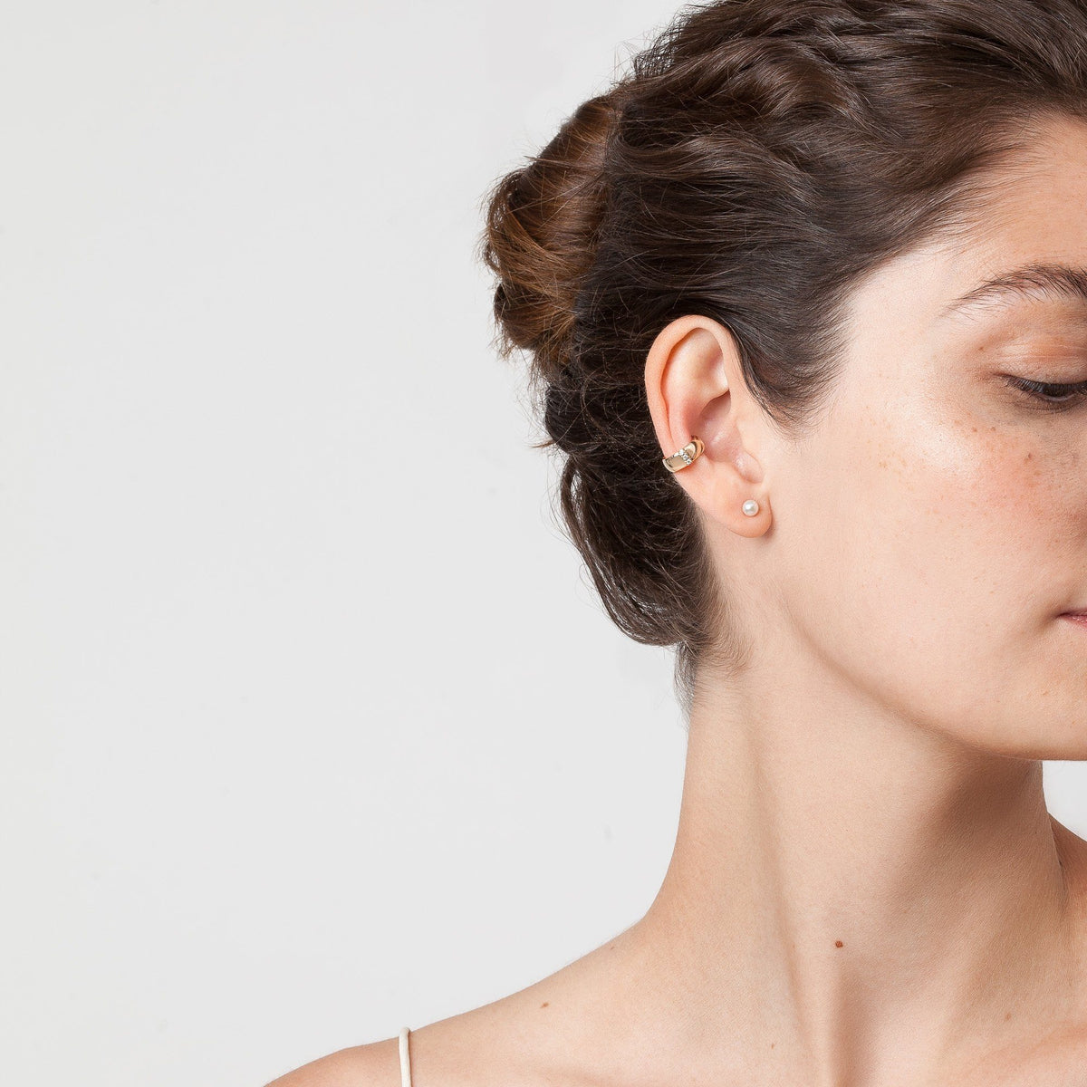 Bold Ear Cuff With Diamonds Model