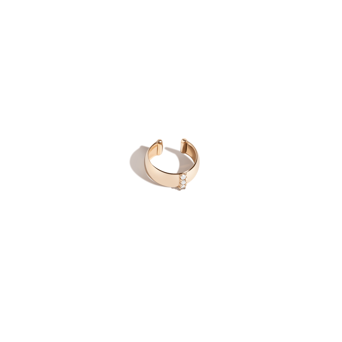 Bold Ear Cuff With Diamonds Yellow Gold Vermeil 14k Yellow Gold 18k Yellow Gold Laid down    Front First
