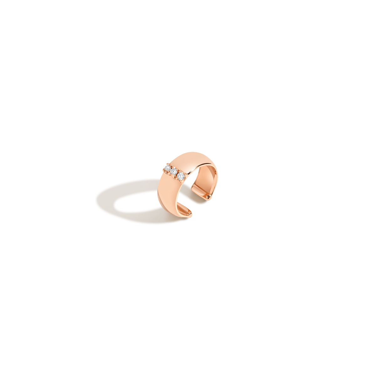 Bold Ear Cuff With Diamonds Rose Gold Vermeil 14k Rose Gold 18k Rose Gold Half Side