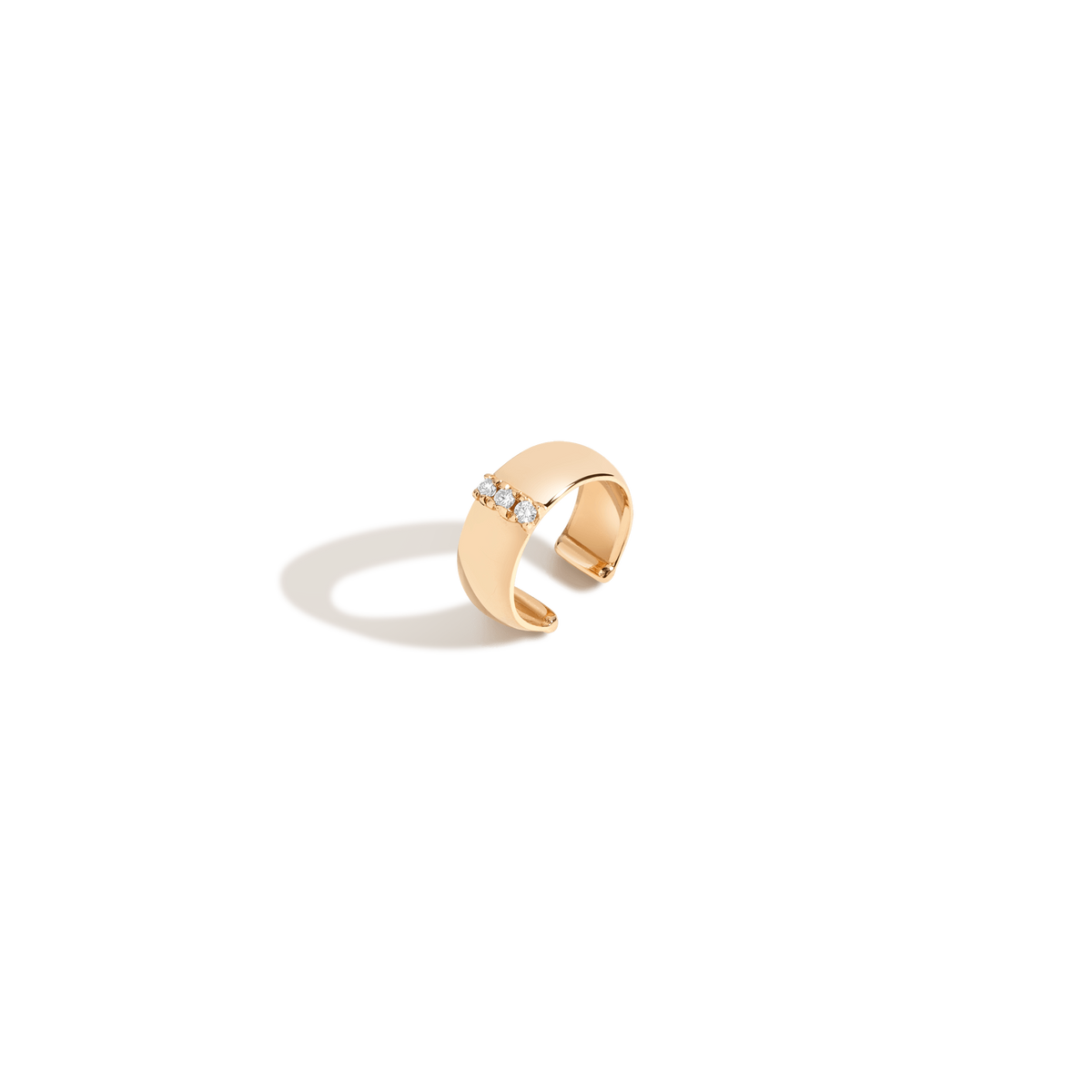 Bold Ear Cuff With Diamonds Yellow Gold Vermeil 14k Yellow Gold 18k Yellow Gold Half Side