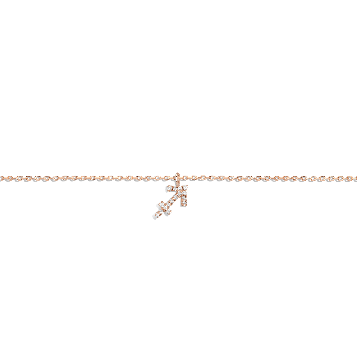 Pave Diamond Zodiac Bracelet Sagittarius 14K 18K Rose Gold