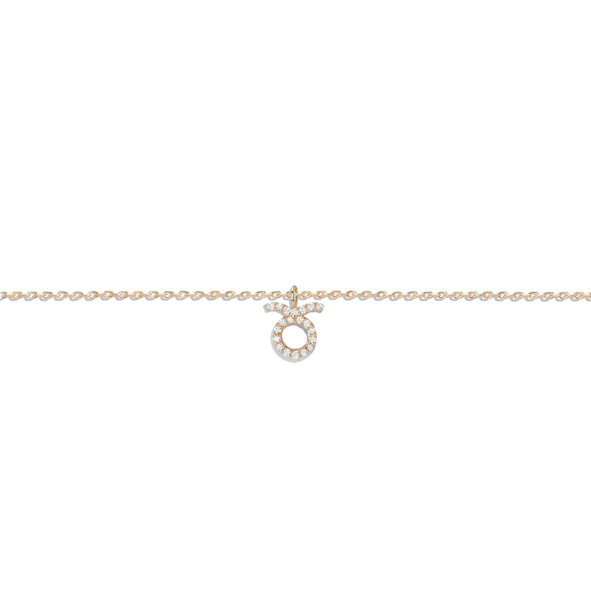 Pave Diamond Zodiac Bracelet Taurus 14K 18K Yellow Gold