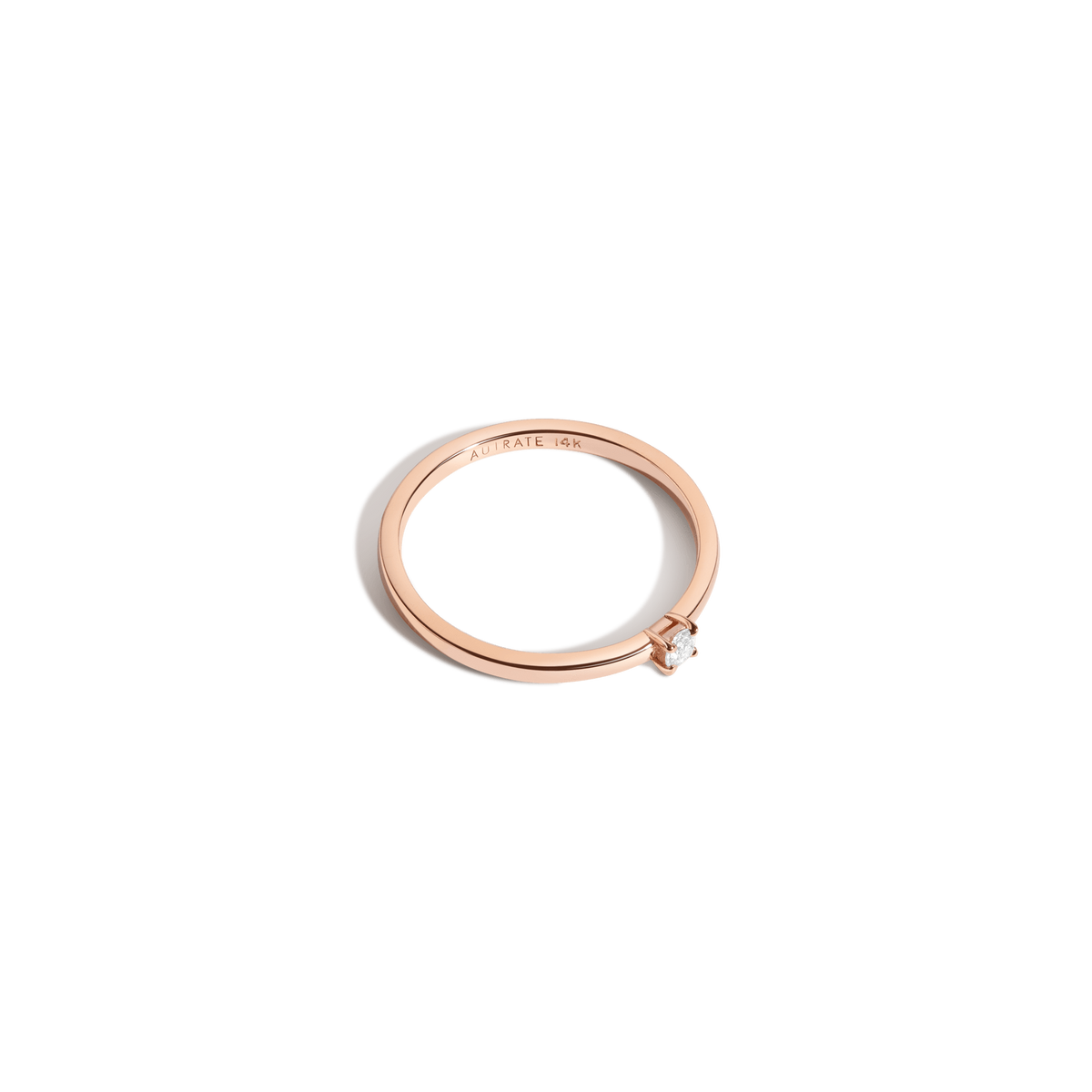 Round Diamond Ring 14K Rose Gold 18K Rose Gold White Diamonds