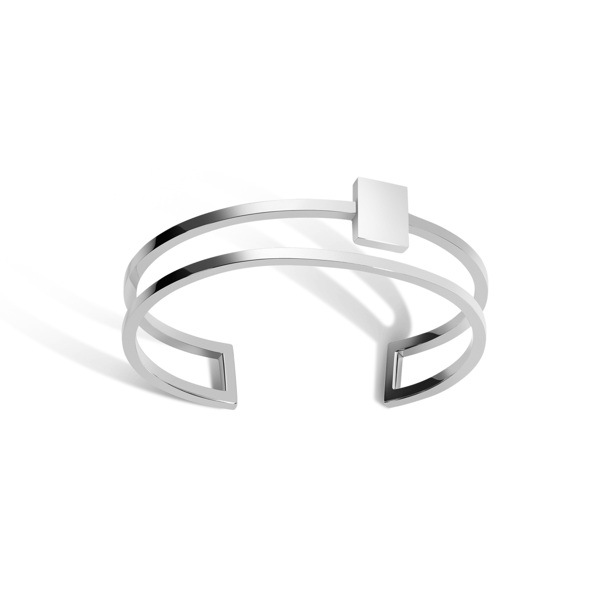 Tableau Cuff Sterling Silver White Gold Vermeil 14k White Gold 18k White Gold  Front First