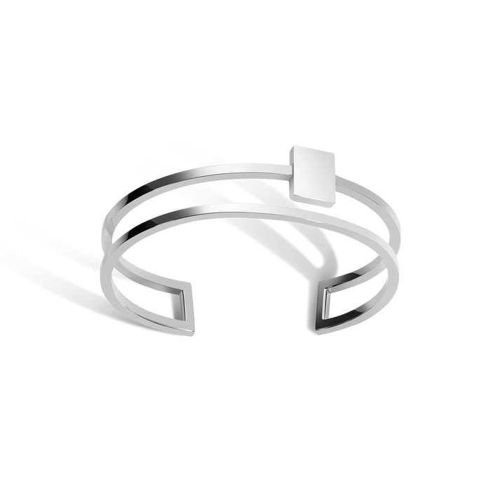 Tableau Cuff Sterling Silver White Gold Vermeil 14k White Gold 18k White Gold  Front First