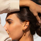 Huggie Earrings with White Diamonds