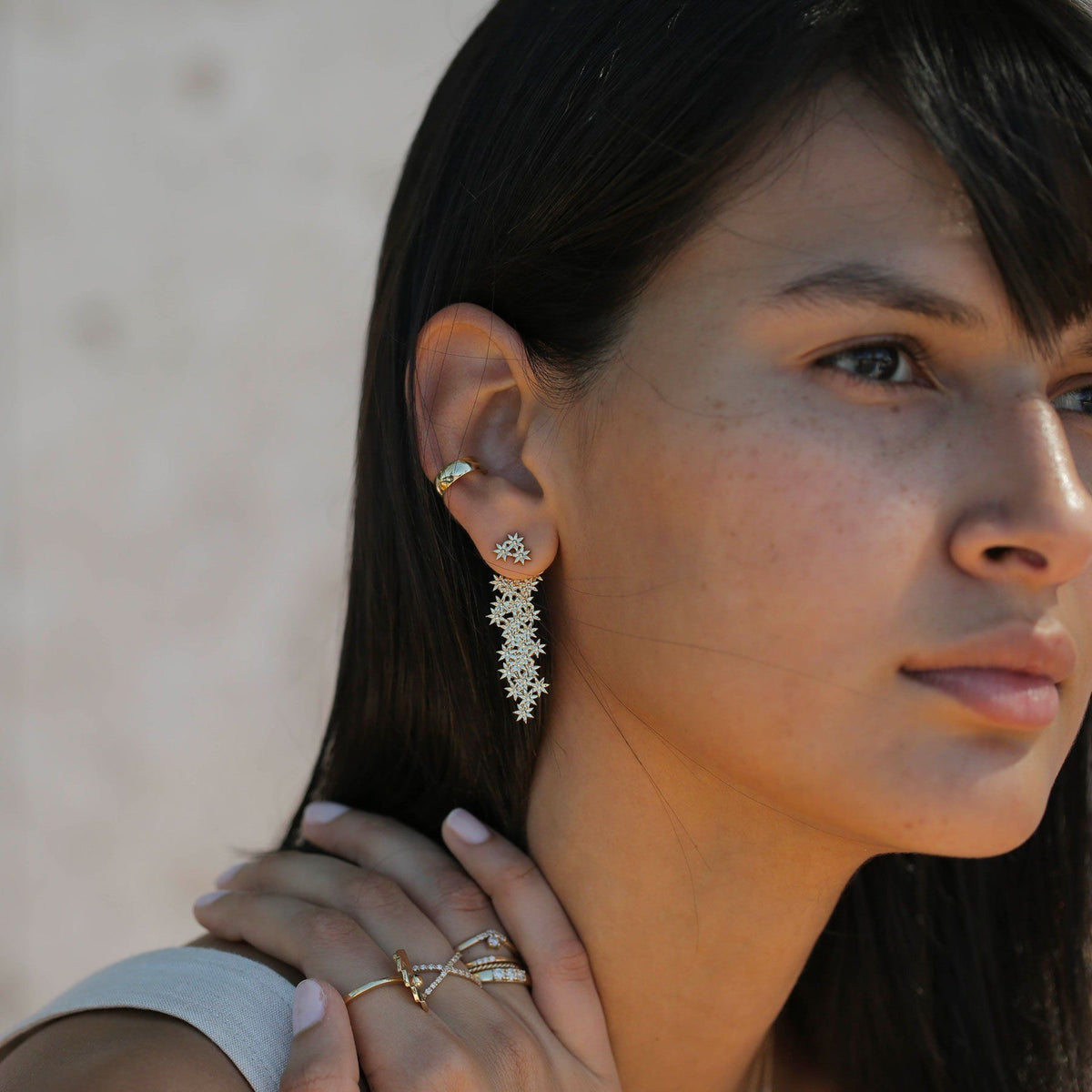 Flower Earring Back Large Lifestyle Model