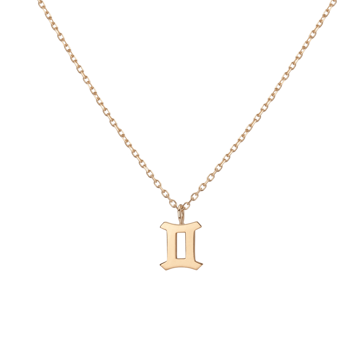 Zodiac Necklace Gemini Gold Vermeil 14K 18K Yellow Gold