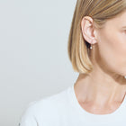 Huggie Earrings with Bezel