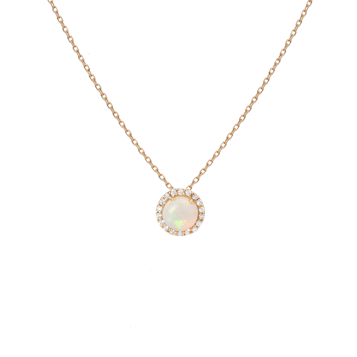 Opal Diamond Pendant Yellow Gold Vermeil 14K Yellow Gold 18K Yellow Gold White Diamonds First