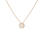 Halo Diamond Opal Pendant