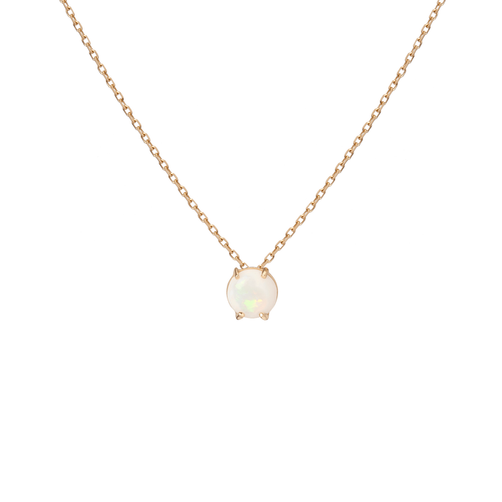 Simple Opal Necklace Yellow Gold Vermeil 14K Yellow Gold 18K Yellow Gold First 